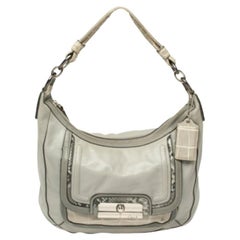 Coach Grey Python and Croc Embossed and Leather Kristin Hobo