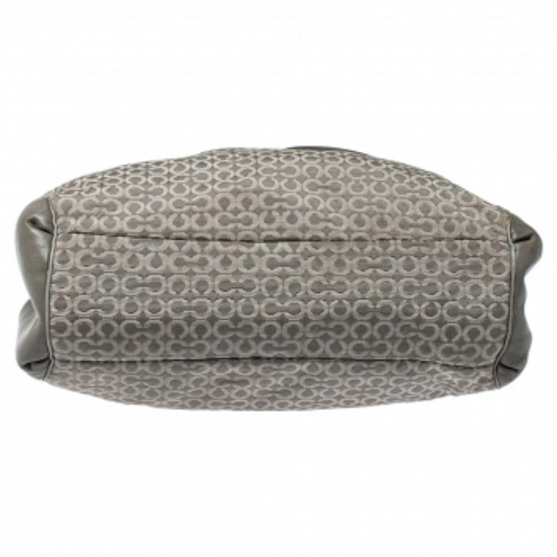 Women's Coach Grey Signature Canvas and Leather Edie 31 Shoulder Bag For Sale