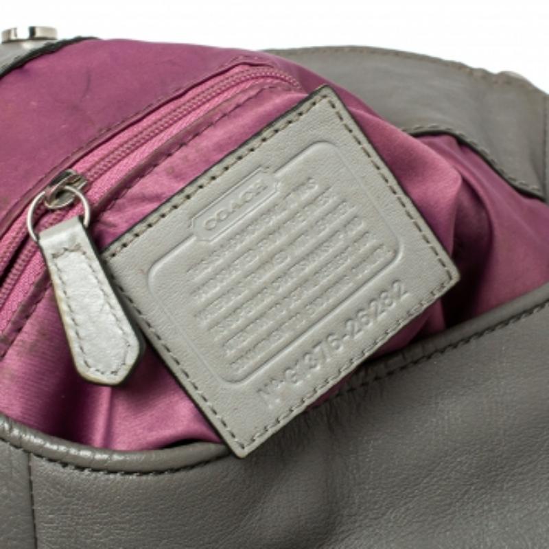 Coach Grey Signature Canvas and Leather Edie 31 Shoulder Bag For Sale 2