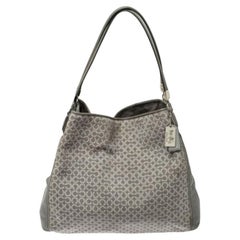 Coach Grey Signature Canvas and Leather Edie 31 Shoulder Bag