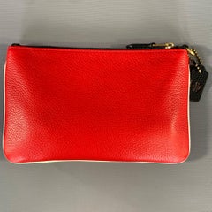 COACH HOL2020 Red Black C1174 Mickey Pebble Grain Leather Wallet