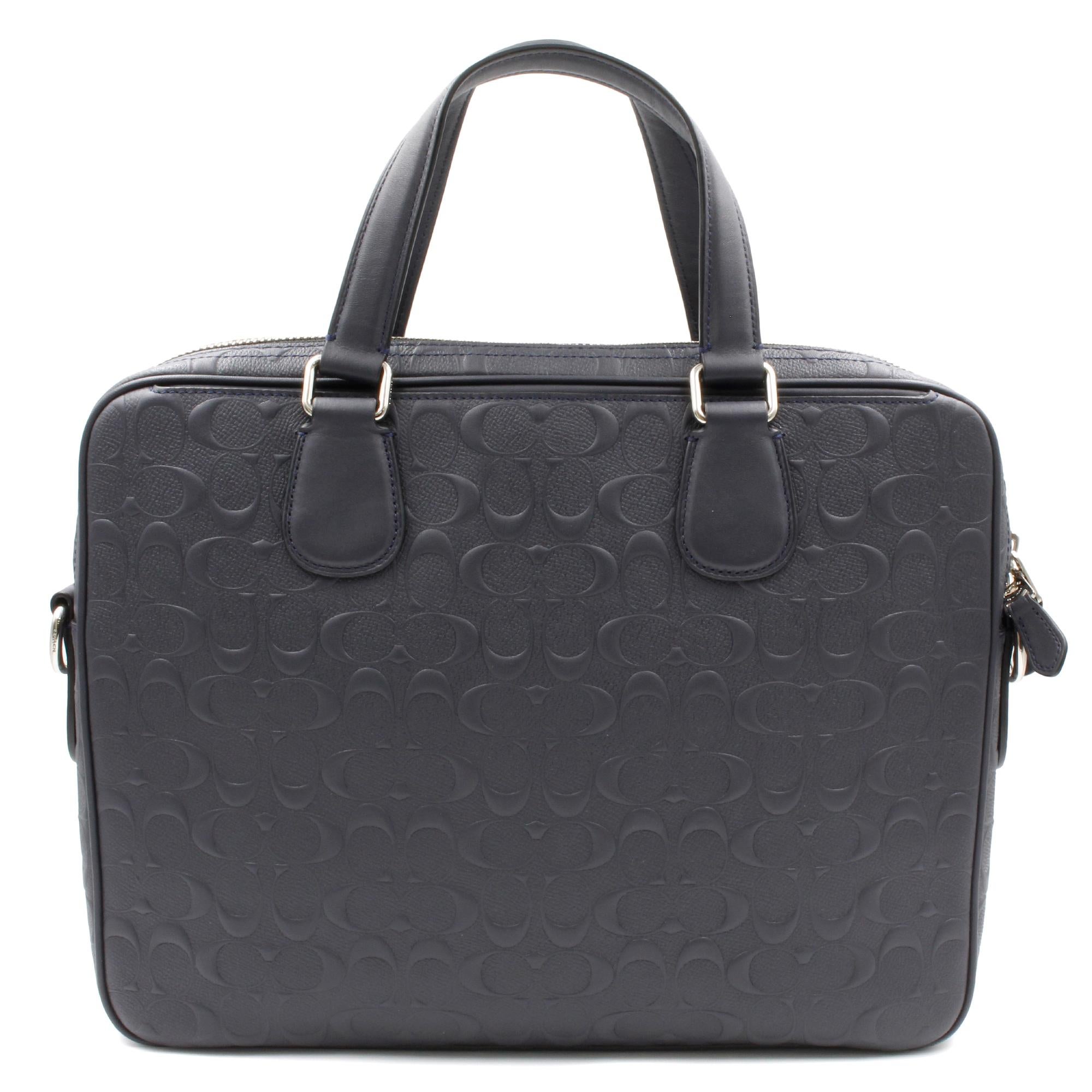 Coach Hudson 5 Signature Leather Midnight/Silver Man's Bag 