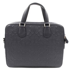 Coach Hudson 5 Signature Leather Midnight/Silver Man's Bag 54932