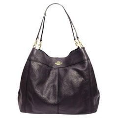 Coach Lexy Shoulder Bag in Black Pebble Leather