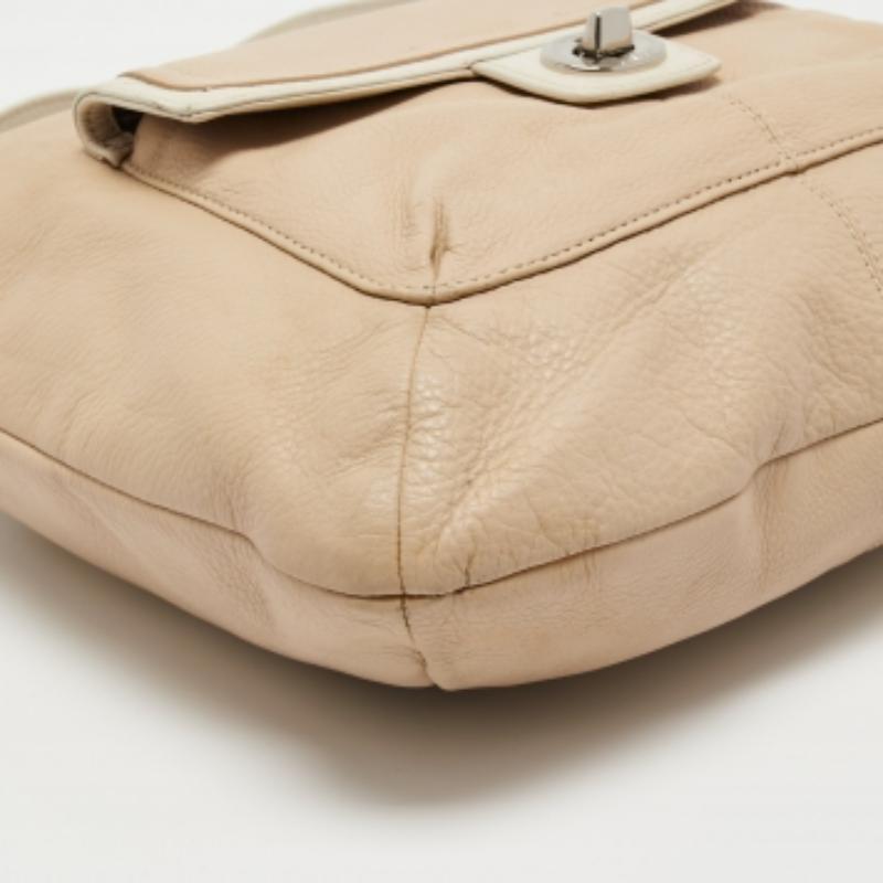 Coach Hobo Penélope de piel beige claro/blanco Beige en venta