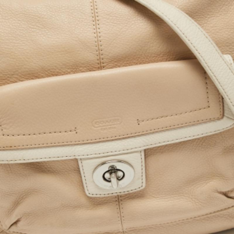 Coach Hobo Penélope de piel beige claro/blanco en venta 3