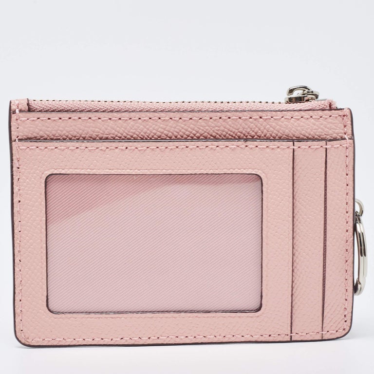 Coach Light Pink Leather Slim ID Zip Card Holder at 1stDibs