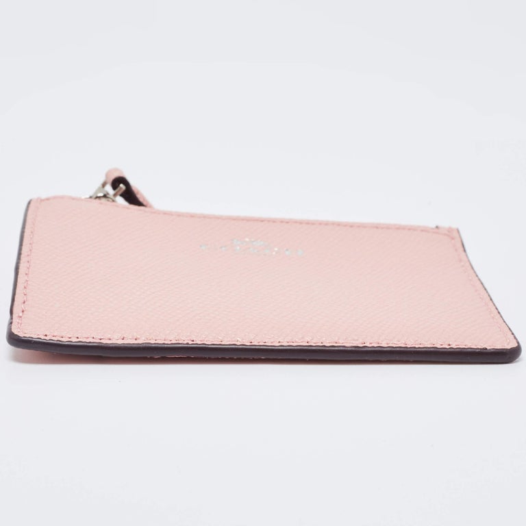 Coach Light Pink Leather Slim ID Zip Card Holder