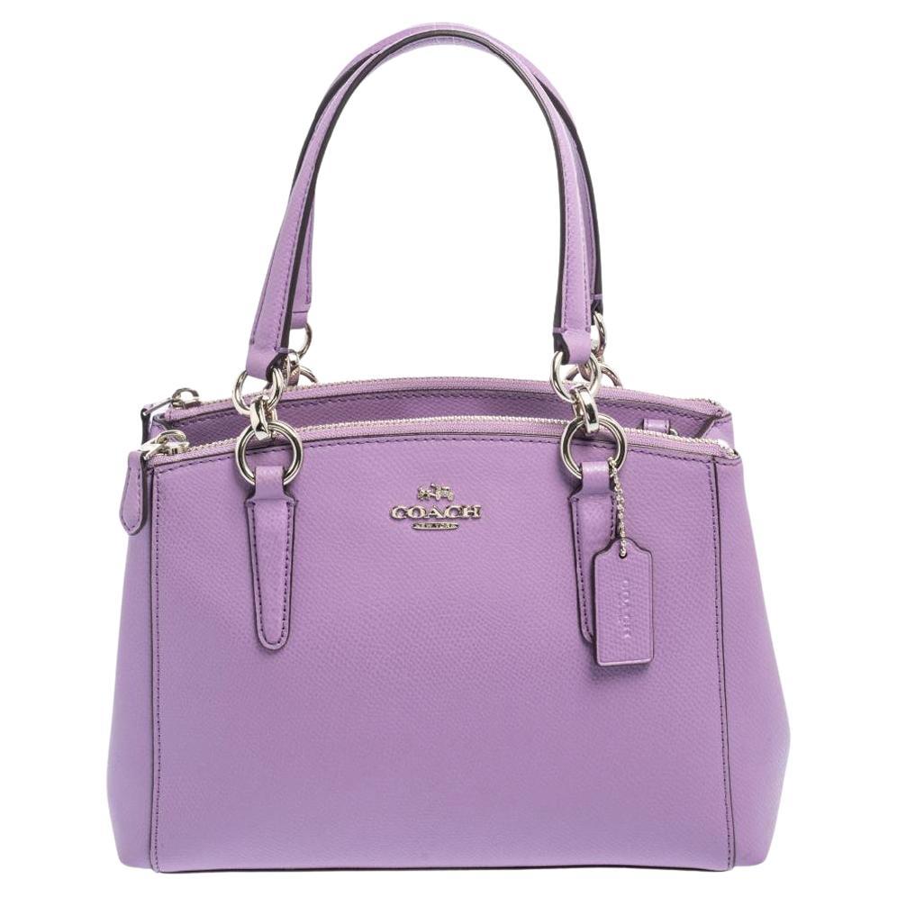 Coach Lilac Leather Mini Christie Carryall Satchel For Sale at 1stDibs | purple  coach purse