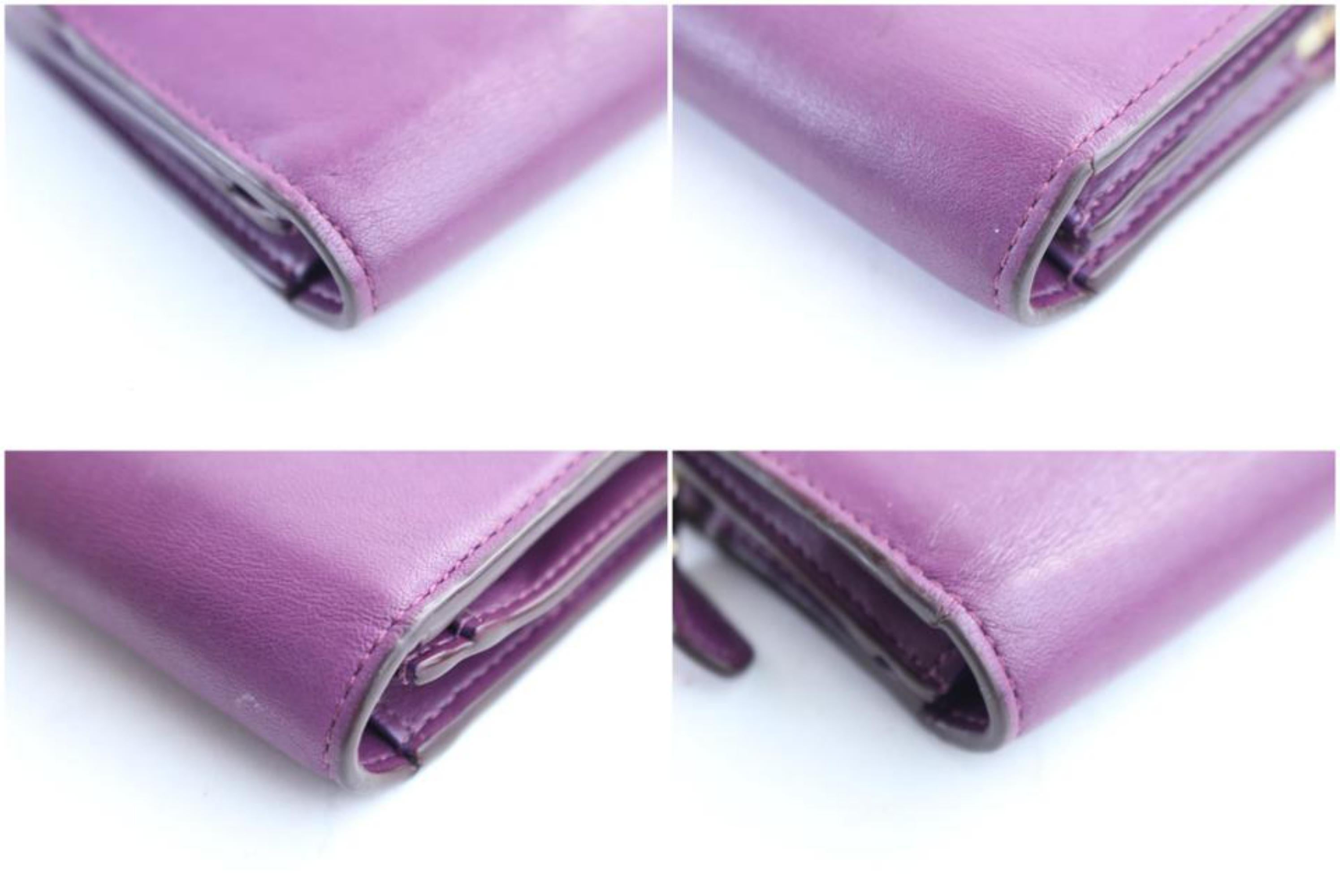 Coach Long Wallet Zippy Bifold 28mr0308 Purple Leather Clutch For Sale 6