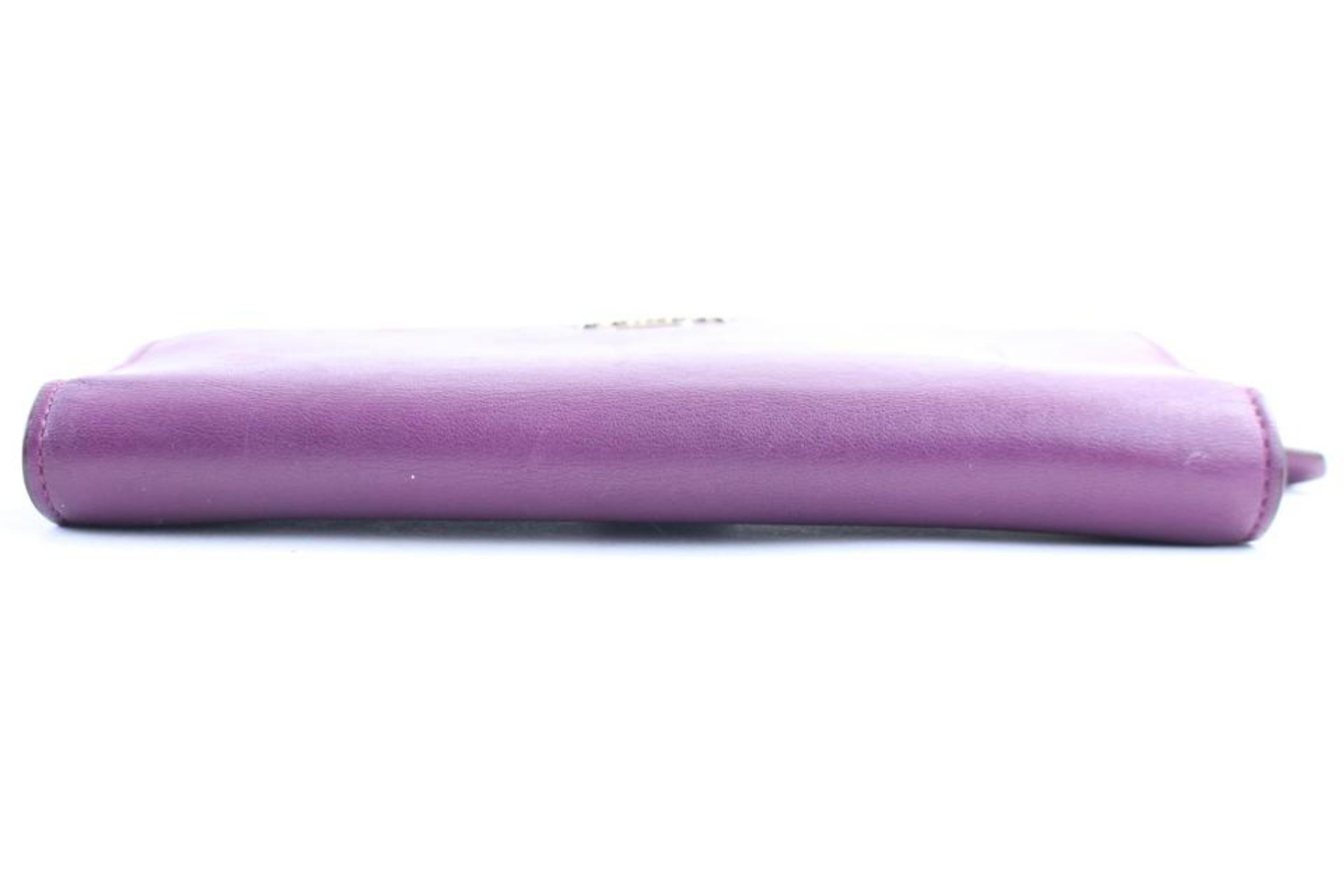 Coach Long Wallet Zippy Bifold 28mr0308 Purple Leather Clutch For Sale 7