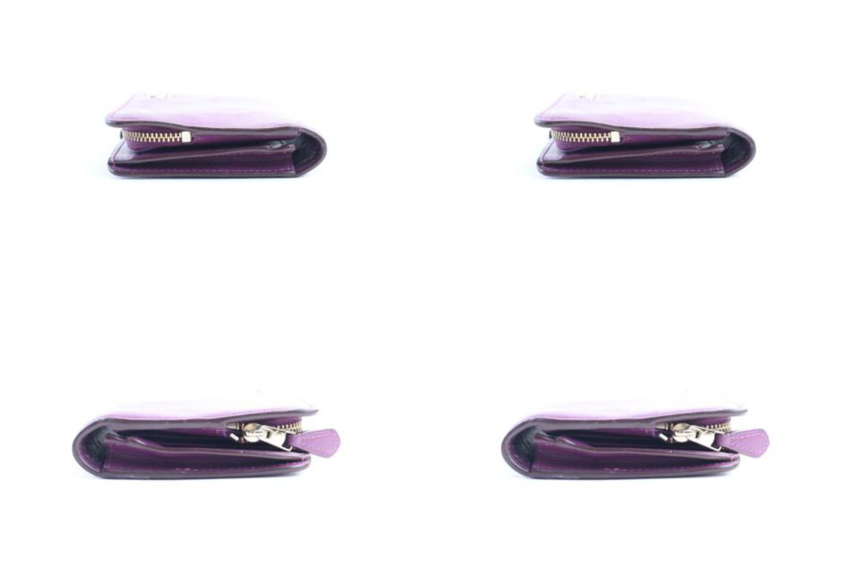 Coach Long Wallet Zippy Bifold 28mr0308 Purple Leather Clutch For Sale 8