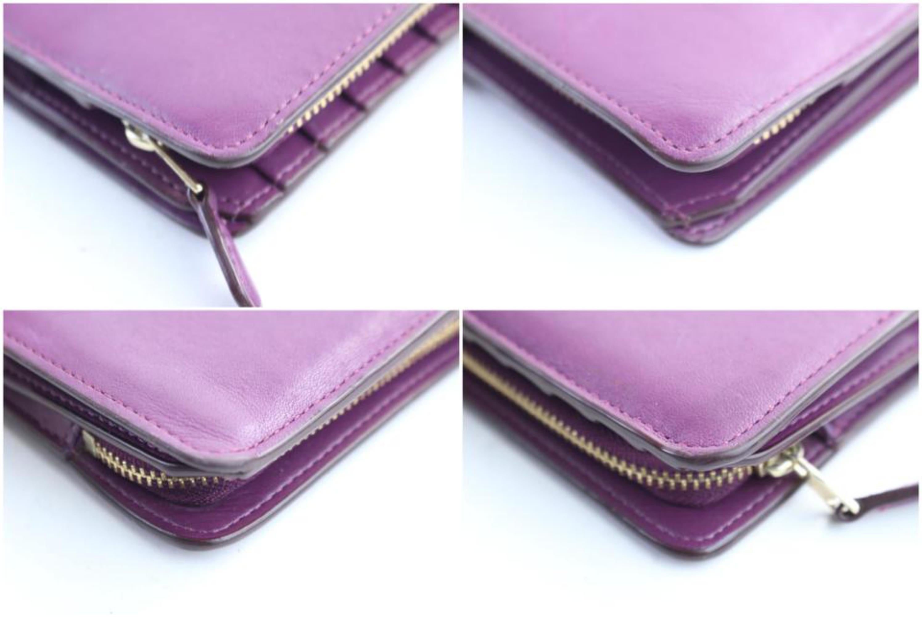 Coach Long Wallet Zippy Bifold 28mr0308 Purple Leather Clutch For Sale 3