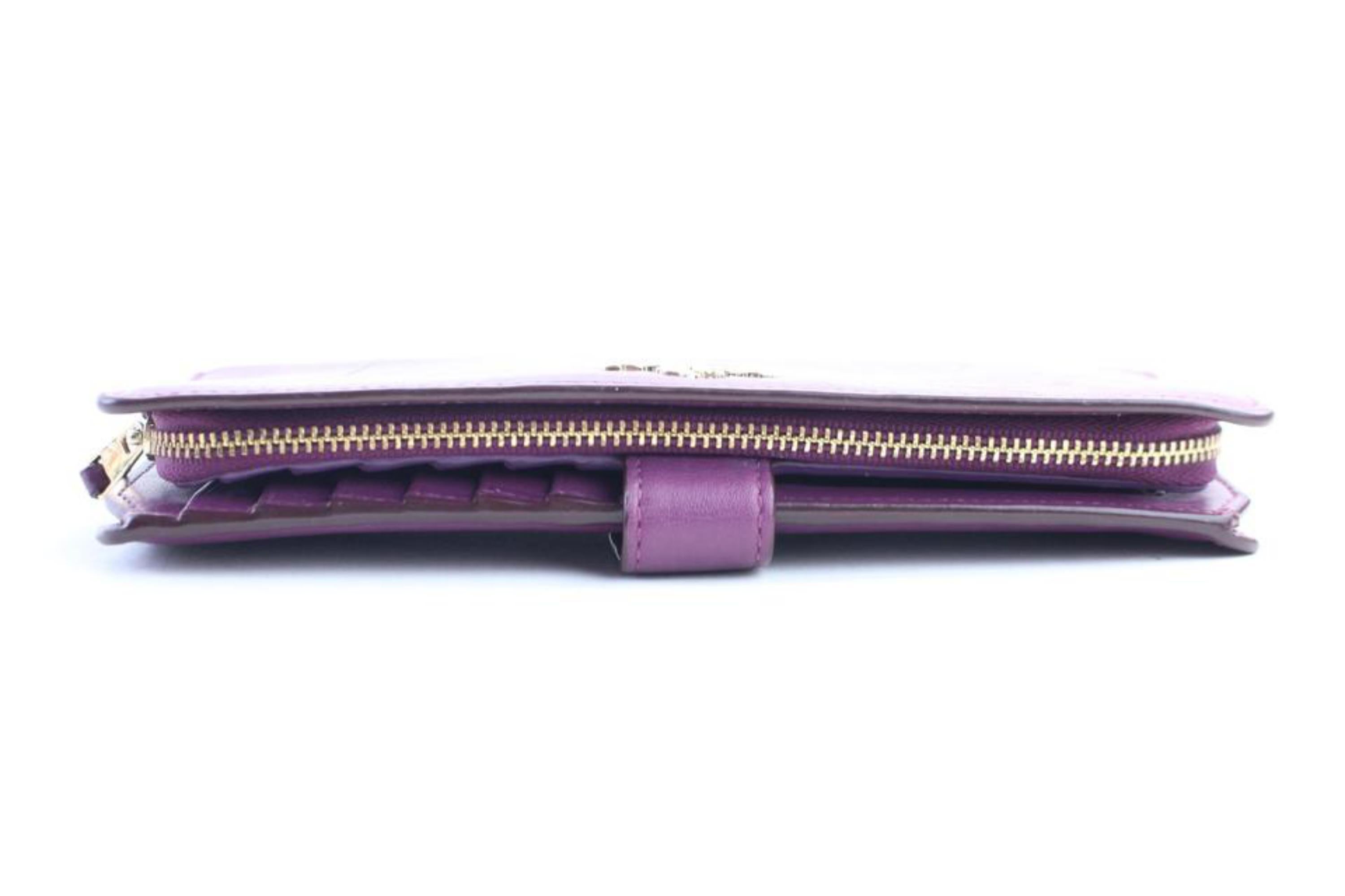Coach Long Wallet Zippy Bifold 28mr0308 Purple Leather Clutch For Sale 5