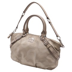 Coach Madison Dotted Op Art Sophia Satchel in Beige