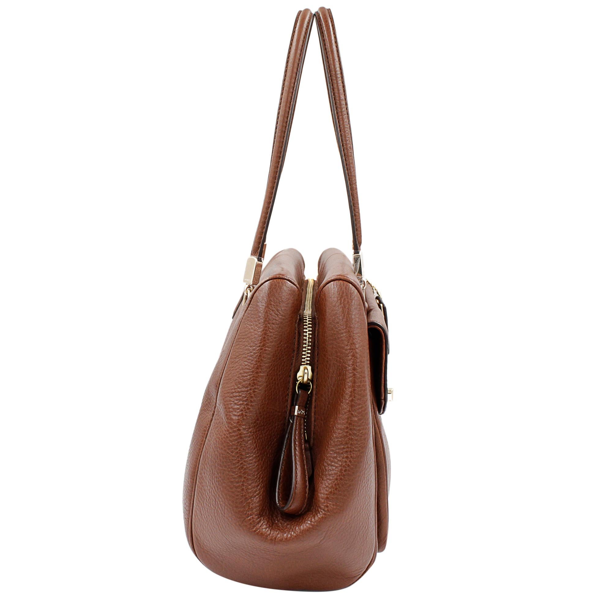 Coach Madison Madeline 25166 Brown Leather Ladies Satchel In Excellent Condition For Sale In New York, NY