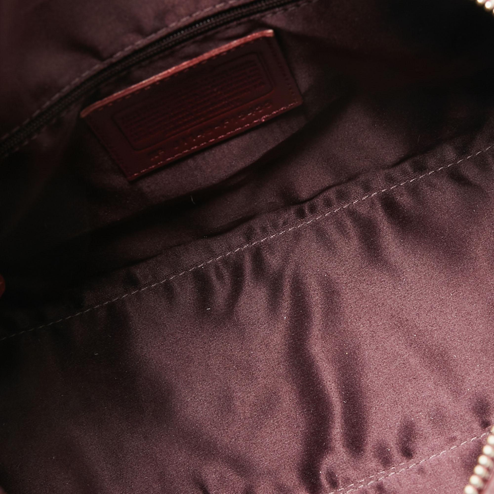 Women's Coach Maroon Patent Leather Ashley Satchel