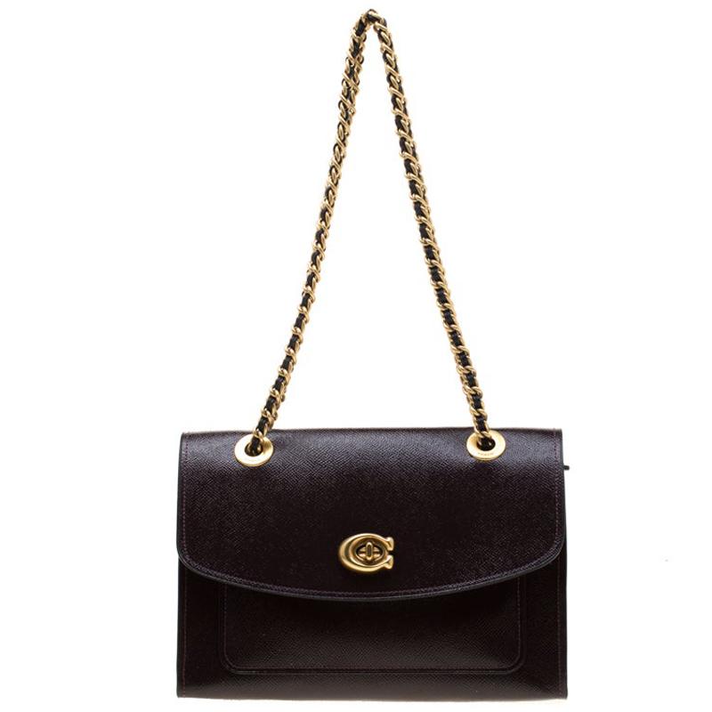 Coach Burgundy Leather Chain Baguette Bag at 1stDibs  burgundy coach  purse, coach bag burgundy, coach maroon shoulder bag