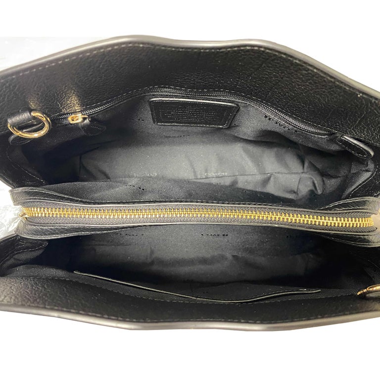 Coach Mercer 30 Leather Black Gold Tone Hardware Satchel Womens Bag ...