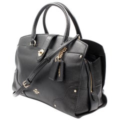 Coach Mercer 30 Leather Black Gold Tone Hardware Satchel Womens Bag 37575