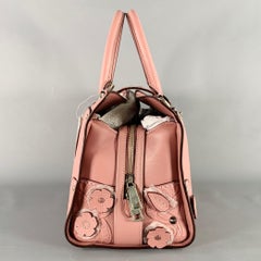 COACH Mercer Pink Rose Applique Leather Cross Body Handbag