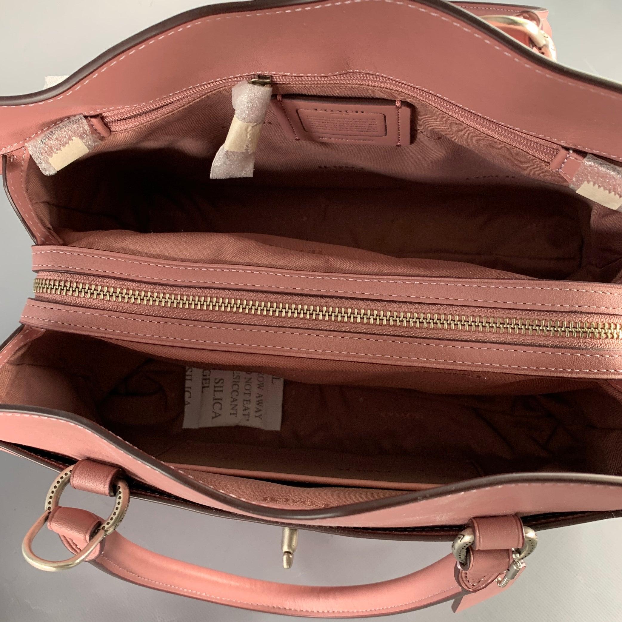 COACH Mercer Pink Rose Applique Leather Cross Body Handbag 1