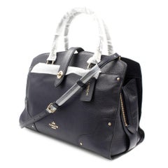 Coach Mercer Satchel Grain Leather Navy Blue WOmens Bag 37167LINAV