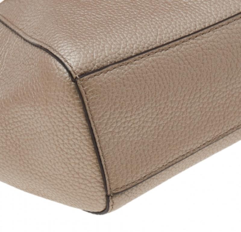 Coach Metallic Beige Leather Small Tote 4