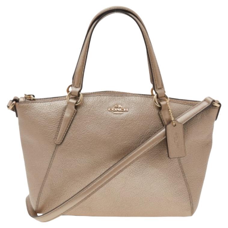 Coach Metallic Beige Leather Small Tote