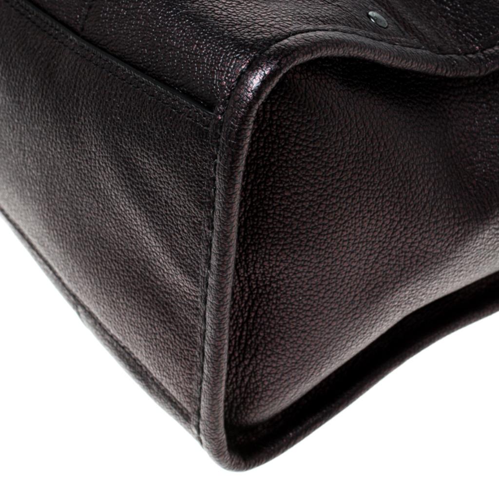 Coach Metallic Black Leather Mercer Satchel 2