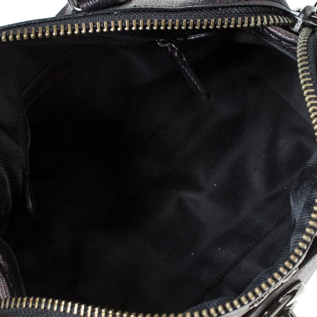 Coach Metallic Black Leather Mercer Satchel 3