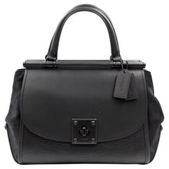 Coach Mixed Leather Drifter Carryall Leather Black Womens Bag 38389