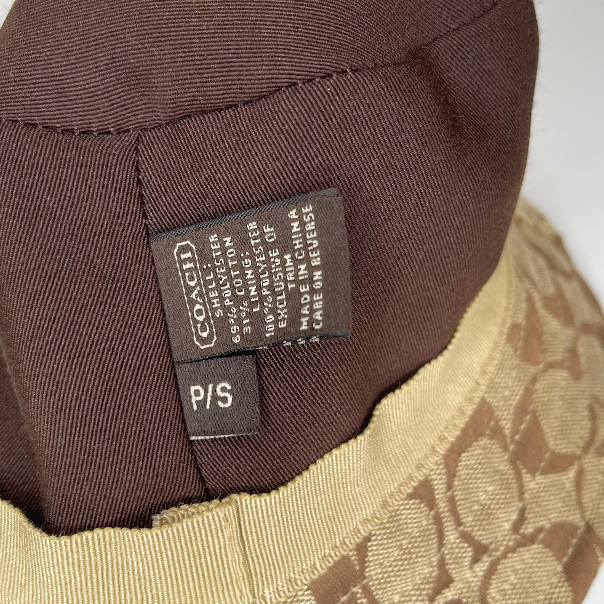 Brown Coach Monogram Signature Logo Bucket Hat