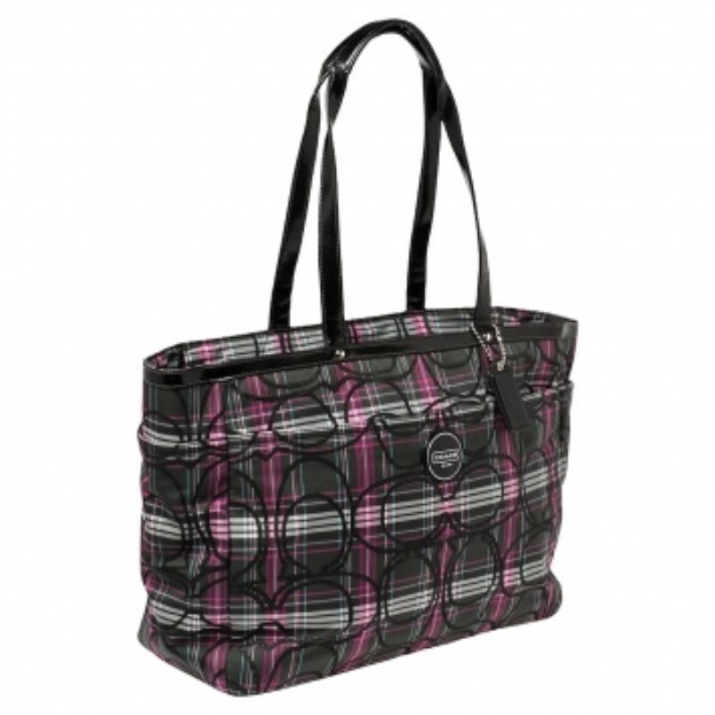 Women's Coach Multicolor Canvas and Patent Leather Diaper Bag For Sale