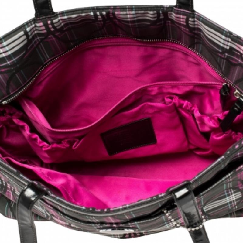 Coach Multicolor Canvas and Patent Leather Diaper Bag For Sale 1