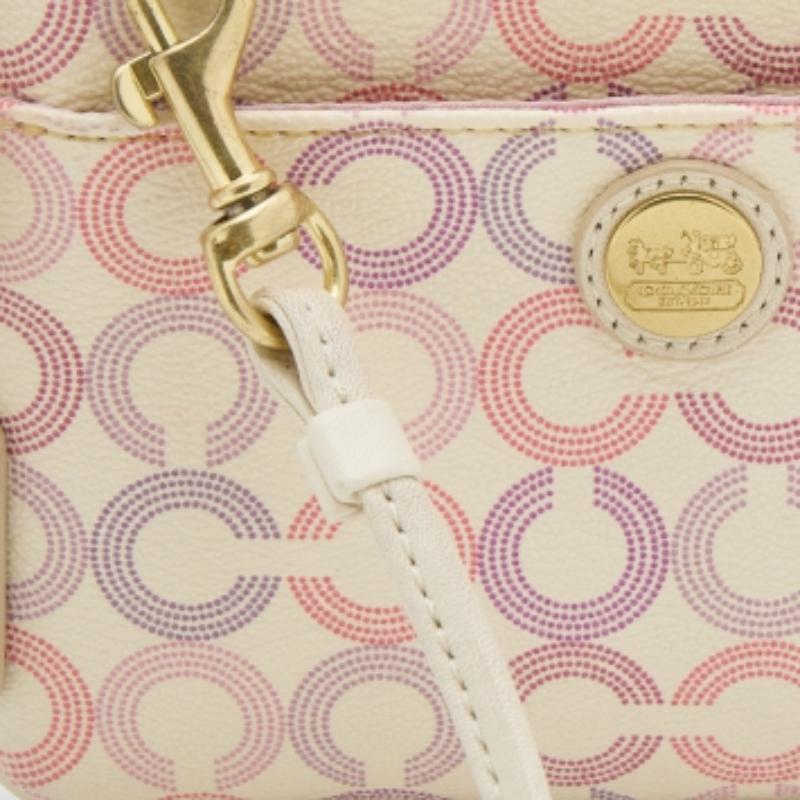 Bolso de mano Coach de lona revestida multicolor en venta 4