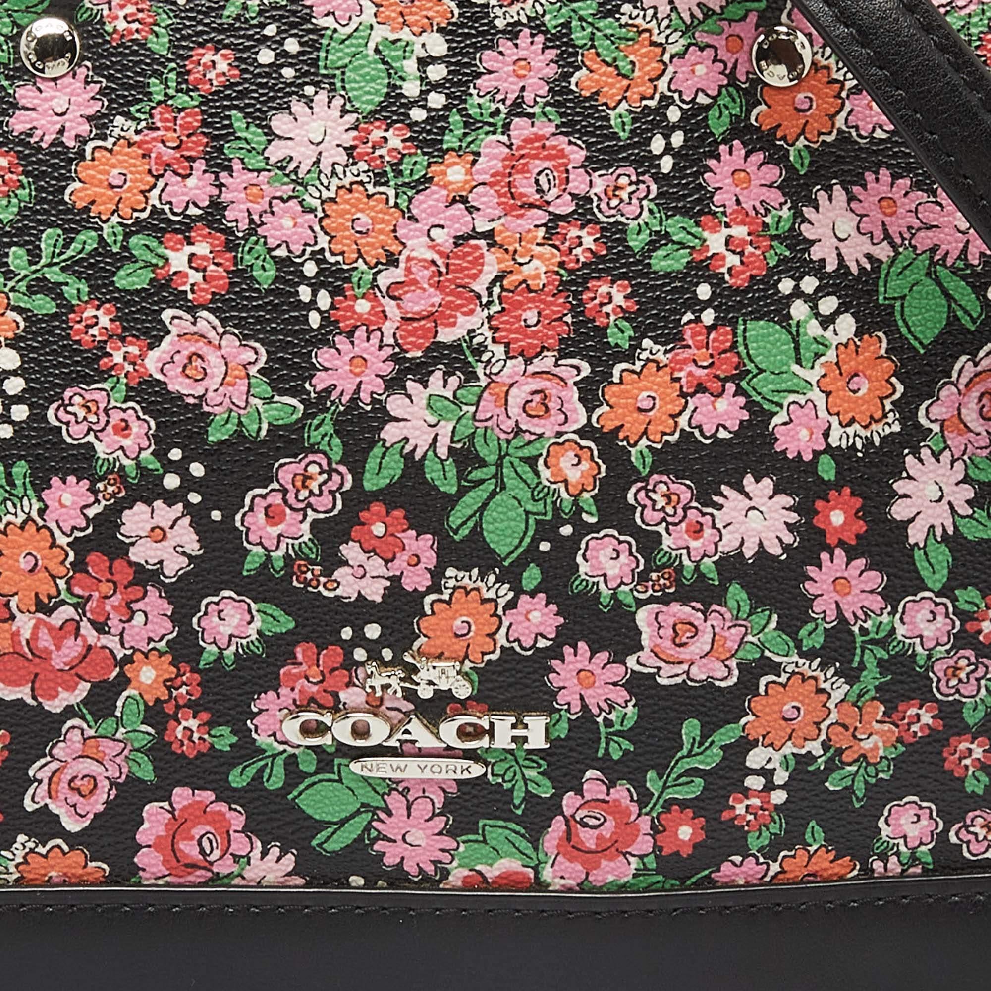 Women's Coach Multicolor Floral Print Coated Canvas and Leather Mini Sierra Satchel