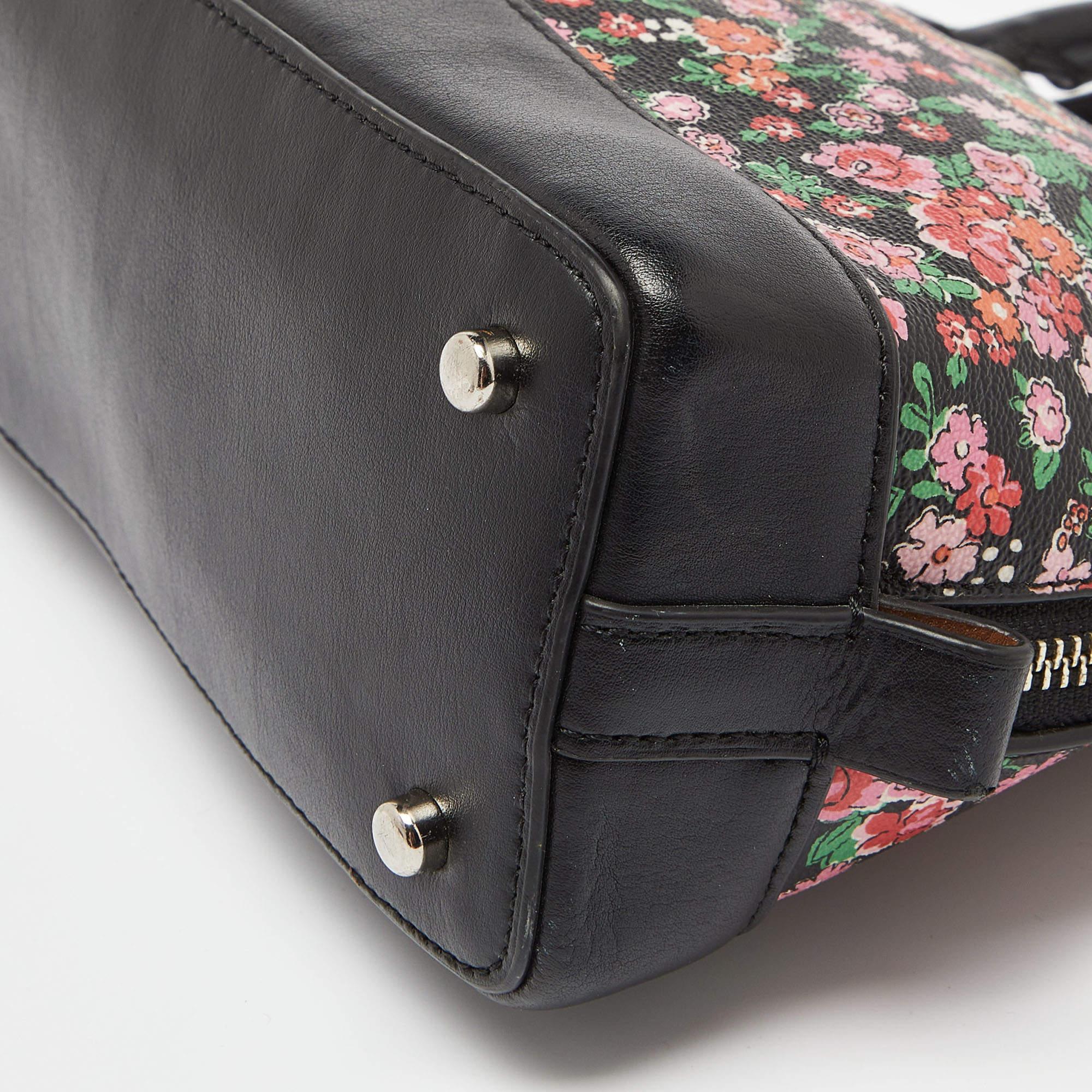 Coach Multicolor Floral Print Coated Canvas and Leather Mini Sierra Satchel 4