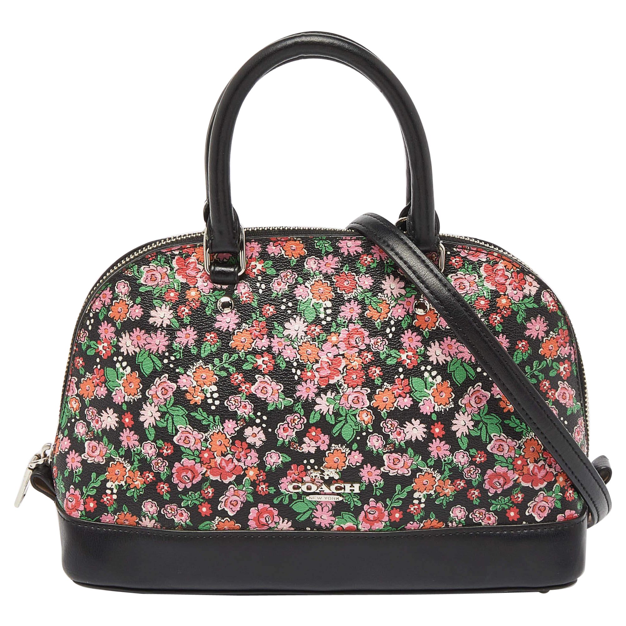 Coach mini sacoche Sierra en toile et cuir avec imprimé floral multicolore