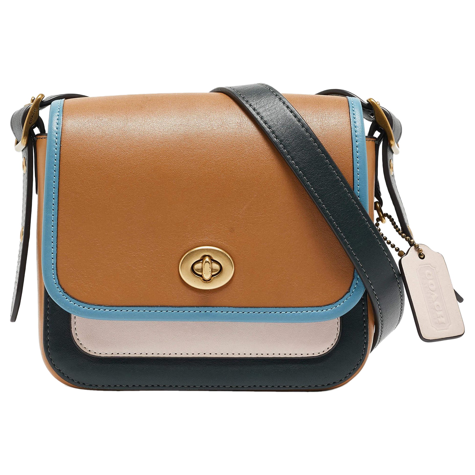 Coach Multicolor Leather Colorblock Rambler 16 Crossbody Bag