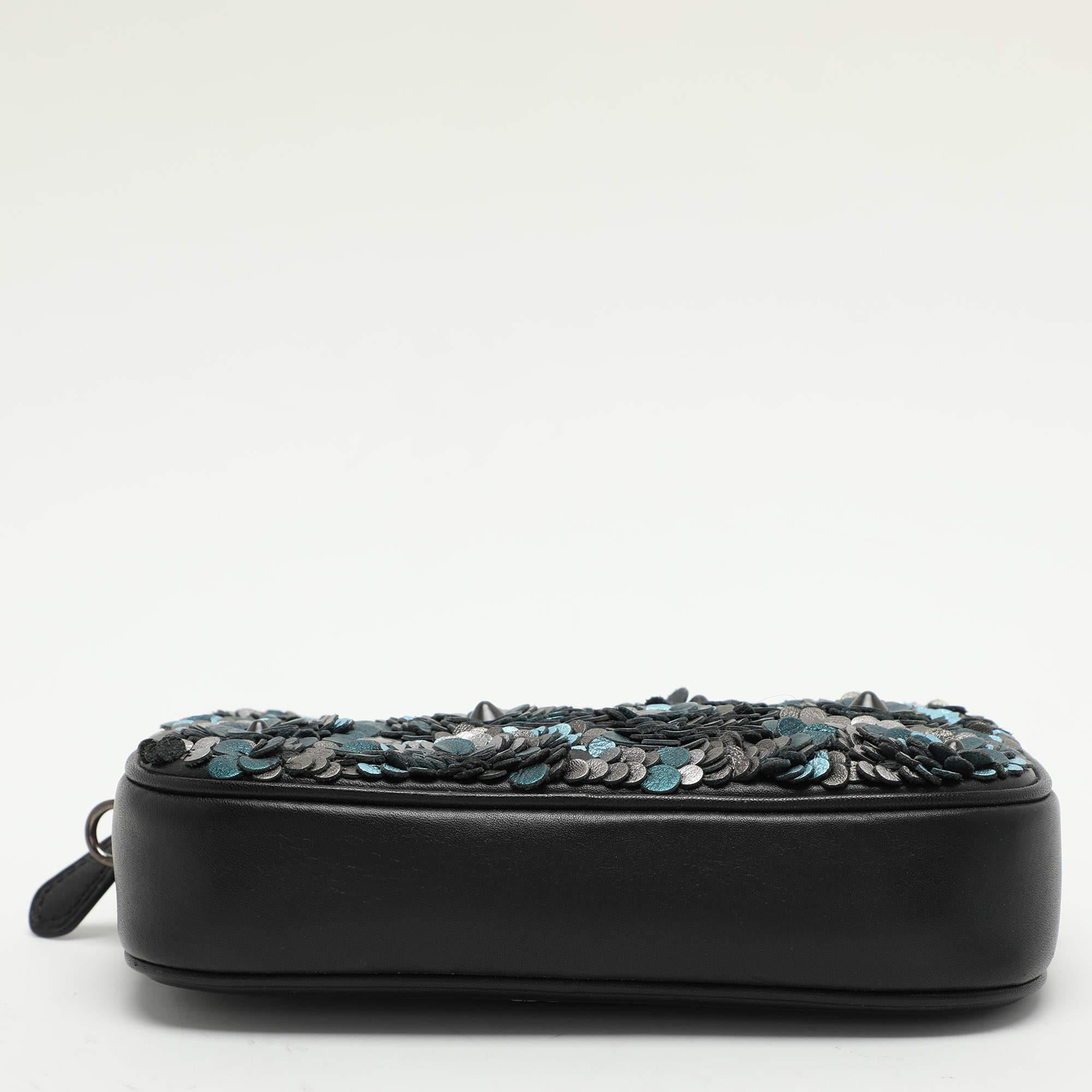 Coach Multicolor Leather Sadie Flower Applique Crossbody Bag 1