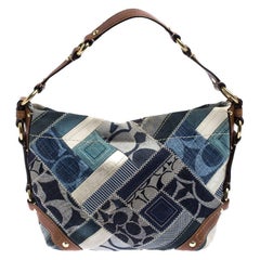 Coach Multicolor Patchwork Leather and Fabric Carly Hobo