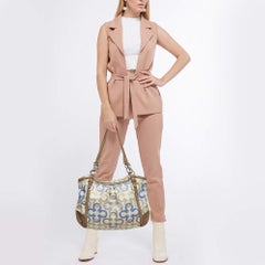 Coach Multicolor Signature Satin and Leather Hobo