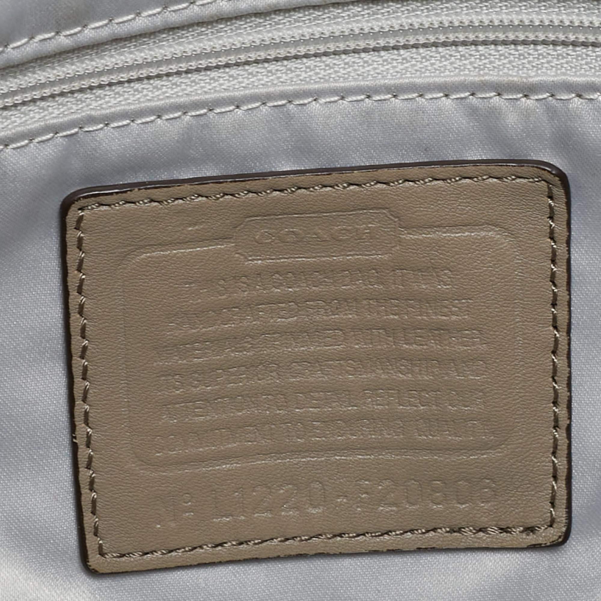 Coach Multicolor Signature Satin and Leather Hobo For Sale 3