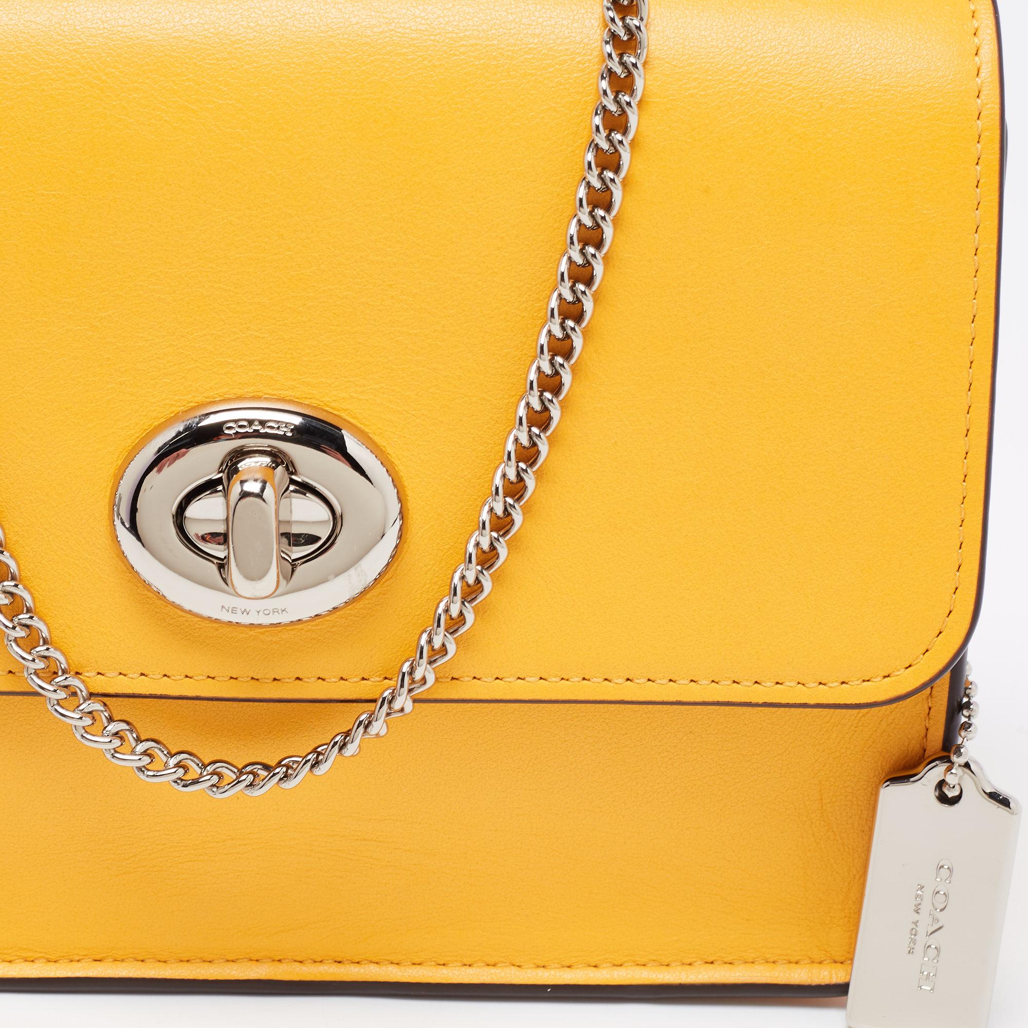 Coach Mustard Leather Bowery Chain Shoulder Bag 1