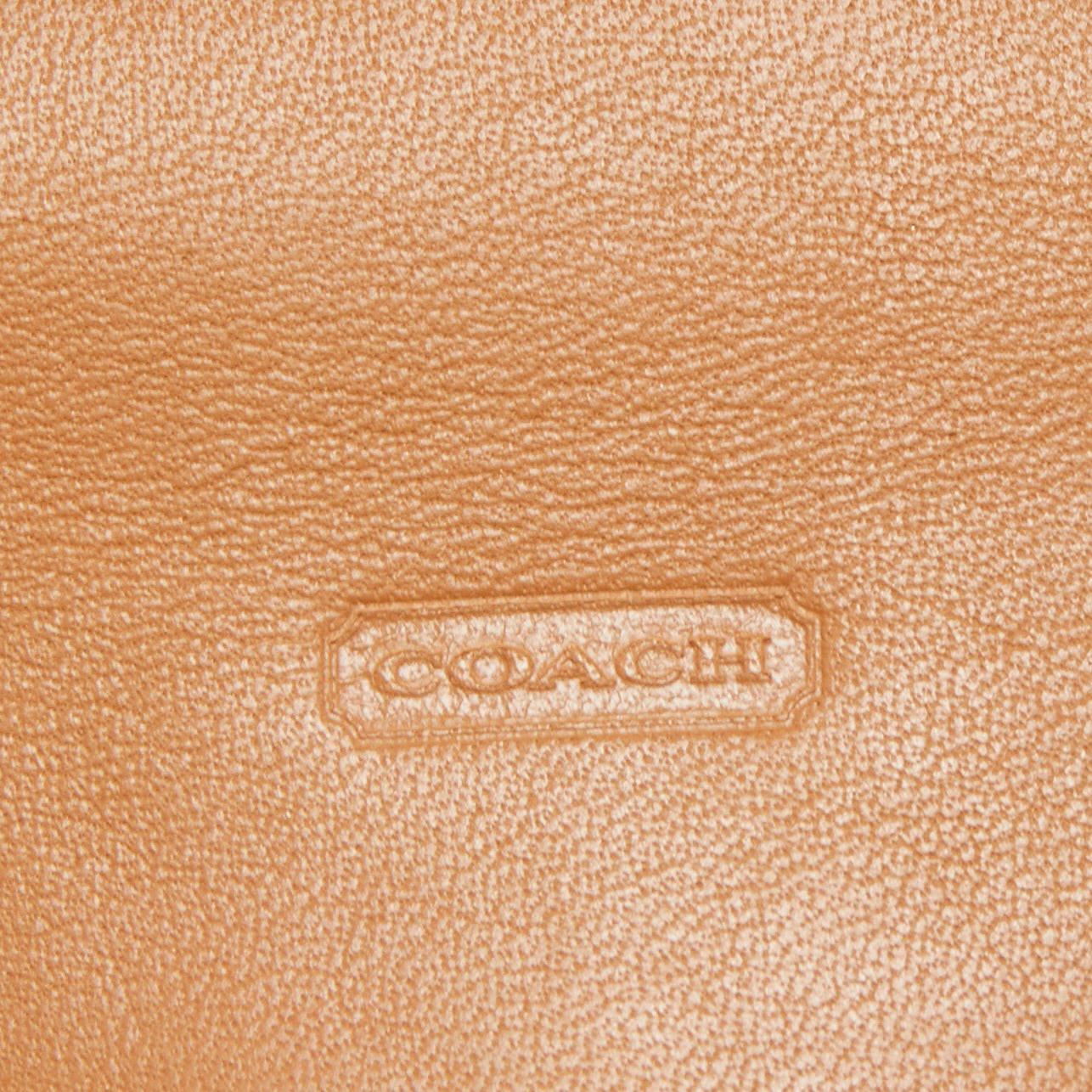 Coach Natural/Beige Signature Canvas and Leather Flap Continental Wallet For Sale 2