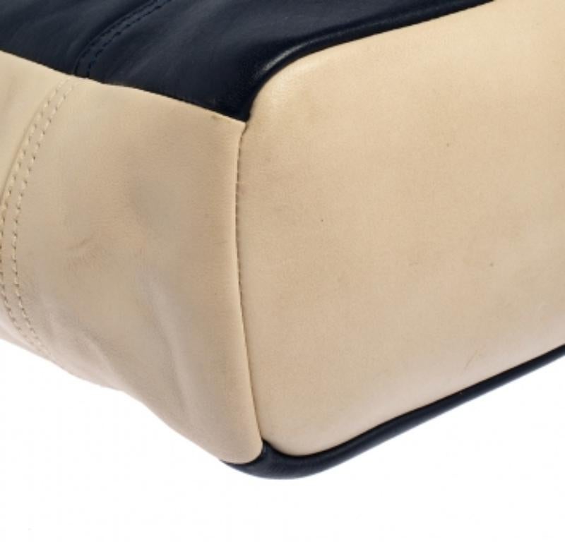 Coach Navy Blue/Beige Leather Legacy Weekend Hobo For Sale 4