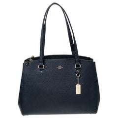 Coach Navy Blue Leather Christie Carryall Satchel