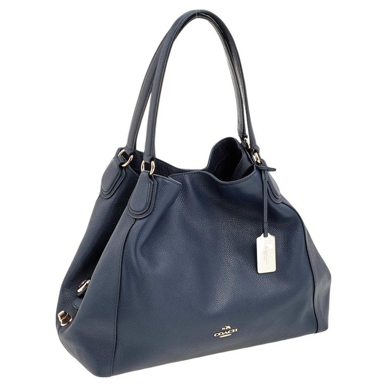 Coach Navy Blue Leather Edie Shoulder Bag at 1stDibs | navy blue coach  purses, coach blue purse, coach navy blue purse
