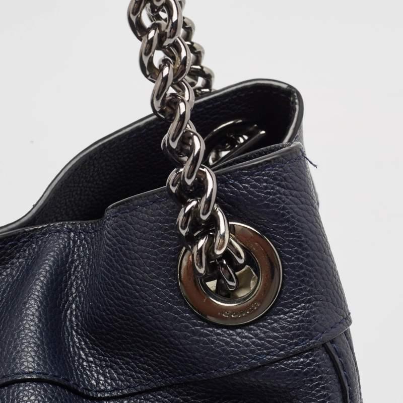 Coach Navy Blue Leather Edie Shoulder Bag 1